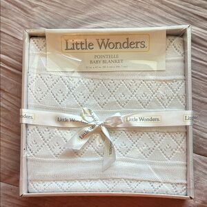Little Wonders Ivory Pointelle Baby Blanket